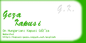 geza kapusi business card